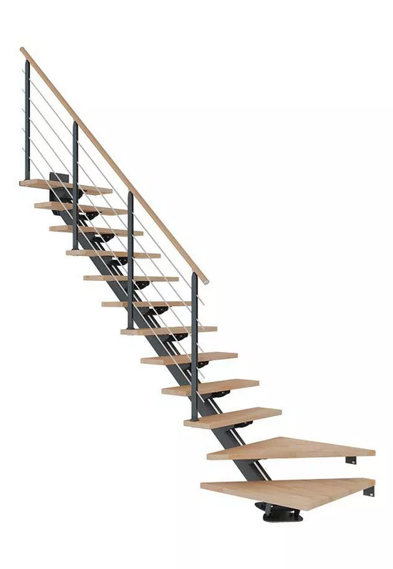 DOLLE SYDNEY - modulové schody 1/4 zat. do 292 cm, zábradlí DESIGN